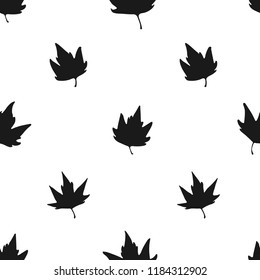 Seamless pattern with maple leaves on white background. Design element for wrapping paper, textile, fabric, wallpaper. Autumn time.