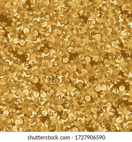 Seamless pattern. Maple leaves painted in golden shades.