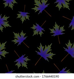 Seamless pattern with maple leaves. Repeat botanical pattern. Vector illustration.