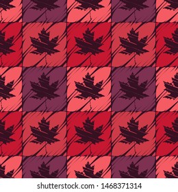 Seamless pattern with Maple leaves. Square. Autumn garden. Can be used for social media, posters, email, print, ads designs.