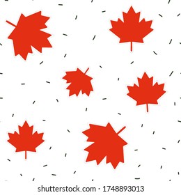 Seamless pattern of Maple leaves. Vector illustration on the theme of Canada Day on June 1. 