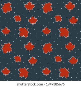 Seamless pattern of Maple leaves. Vector illustration on the theme of Canada Day on June 1.