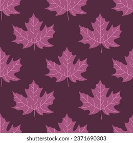 Seamless pattern with maple leaves. Vector illustration.