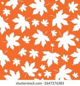 Seamless pattern of maple leaves. Vector illustration.