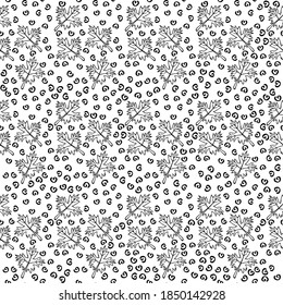 Seamless pattern of maple, white background, doodle style, wallpaper, gift paper, print, decoration, backdrop, decor, fabric, fabric, cloth, autumn, leaves, fall, foliage, leaf, leafage, vector maple