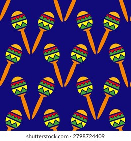 Seamless pattern with maracas musical instrument.