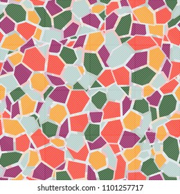 Seamless pattern. Marble texture. Abstract camouflage. Color chaos. Grid of striped squares.