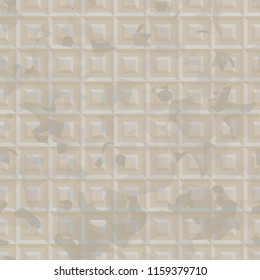 Seamless pattern with a marble pattern. There is a pseudo-relief consisting of squares enclosed in frames.