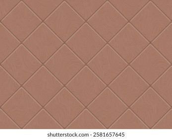Seamless pattern with marble tiles in mocha mousse color. Abstract background for bathroom wall with brown ceramic mosaic with wavy lines pattern, vector cartoon illustration