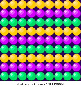 Seamless pattern with Mardi Gras beads.