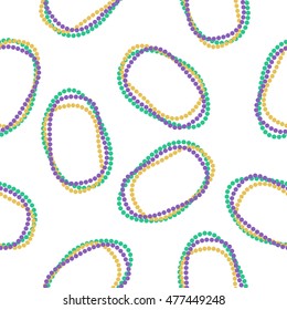 Seamless Pattern. Mardi Gras Beads. Vector Illustration