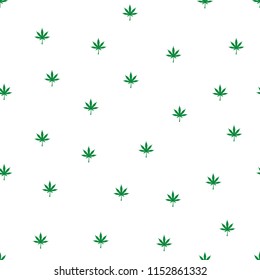 Seamless pattern with marijuana leaf. Cannabis background. Pattern can be used for fabric design, wallpaper, wrapping papers. Isolated vector illustration.EPS 10