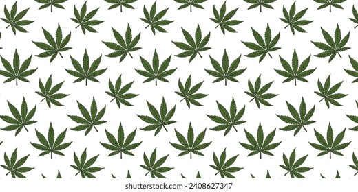 Seamless pattern with marijuana leaf. Cannabis background.