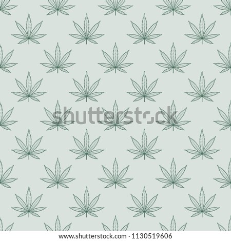 Seamless pattern with marijuana leaf. Cannabis background. Pattern can be used for fabric design, wallpaper, wrapping papers. Isolated vector illustration.