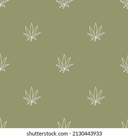 Seamless pattern with marijuana leaves, flat vector illustration. For t-shirt prints and other uses.