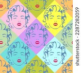 Seamless pattern with Marilyn Monroe