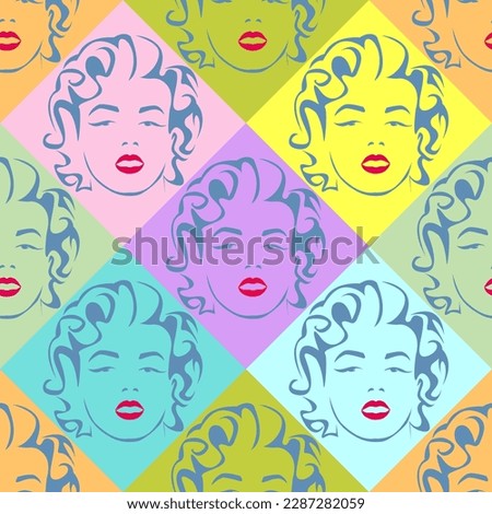 Seamless pattern with Marilyn Monroe
