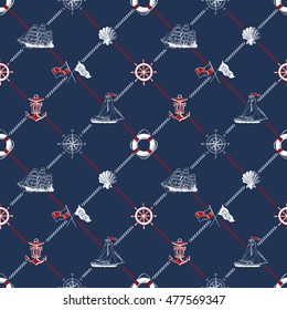 seamless pattern of marine check