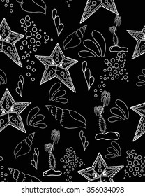 Seamless pattern. Marine Drawings. Vector Illustrations Robot Inhabitants of the Underwater World. Steampunk animal