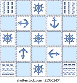 Seamless pattern with marine elements
