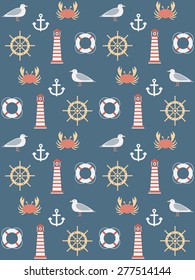 seamless pattern with marine motive