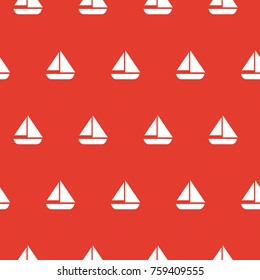 seamless pattern marine nautical sea boat sailing on red background wallpaper textiles vector