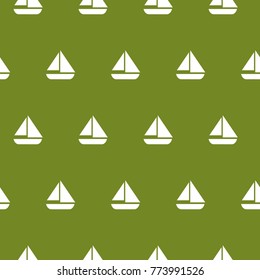 seamless pattern marine nautical sea boat sailing on green background wallpaper textiles vector