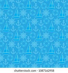 Seamless pattern in marine style.