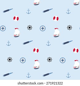 Seamless pattern in marine style. May be used as packing