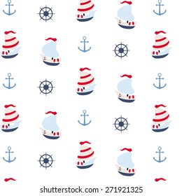 Seamless pattern in marine style. May be used as packing