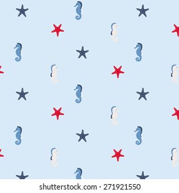 Seamless pattern in marine style. May be used as packing