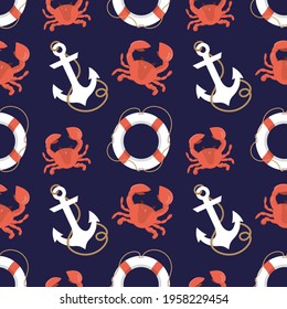 Seamless pattern in the marine theme. Summer or marine design element. Background image for text, print for textiles. EPS10