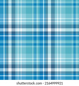 Seamless pattern in marvellous blue and white colors for plaid, fabric, textile, clothes, tablecloth and other things. Vector image.