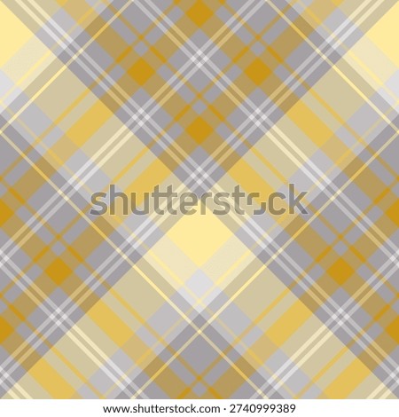 Seamless pattern in marvellous gray and yellow colors for plaid, fabric, textile, clothes, tablecloth and other things. Vector image. 2