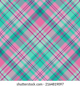 Seamless pattern in marvellous mint green, pink and violet colors for plaid, fabric, textile, clothes, tablecloth and other things. Vector image. 2
