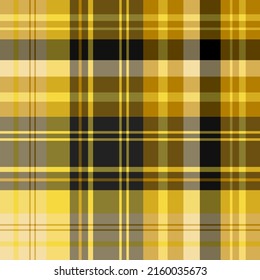 Seamless pattern in marvellous yellow and black colors for plaid, fabric, textile, clothes, tablecloth and other things. Vector image.