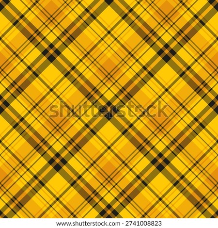 Seamless pattern in marvellous yellow, black and orange colors for plaid, fabric, textile, clothes, tablecloth and other things. Vector image. 2