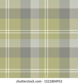 Seamless pattern in marvelous discreet green, grey and white colors for plaid, fabric, textile, clothes, tablecloth and other things. Vector image. 
