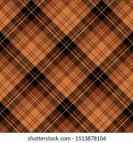 Seamless pattern in marvelous orange, brown and black colors for plaid, fabric, textile, clothes, tablecloth and other things. Vector image. 2