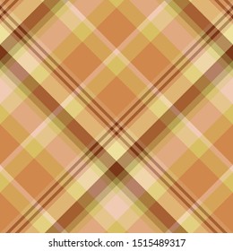 Seamless pattern in marvelous orange, brown and yellow colors for plaid, fabric, textile, clothes, tablecloth and other things. Vector image. 2
