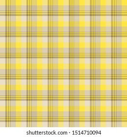 Seamless pattern in marvelous yellow and beige colors for plaid, fabric, textile, clothes, tablecloth and other things. Vector image. 