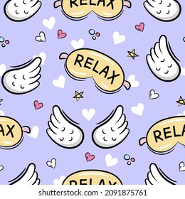 seamless pattern mask for sleep, relax