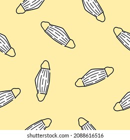 seamless pattern of the mask. suitable for cover, package, box, vintage, medical and doodle
