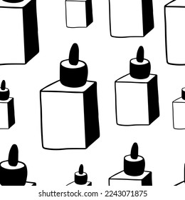 Seamless pattern Massage oil bottle hand drawn