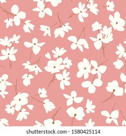Seamless pattern material of an abstract flower,