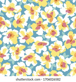 Seamless pattern material of an abstract flower,