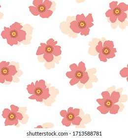 Seamless pattern material of an abstract flower,