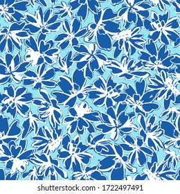 Seamless pattern material of an abstract flower,