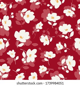 Seamless pattern material of an abstract flower,