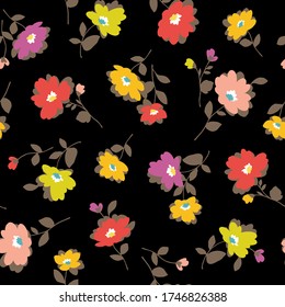 Seamless pattern material of an abstract flower,